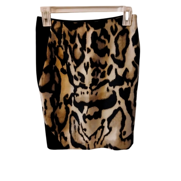 NWOT Diane Von Furstenberg DVF Leopard Animal Print Classic Black Pencil Skirt-2 - Picture 2 of 8